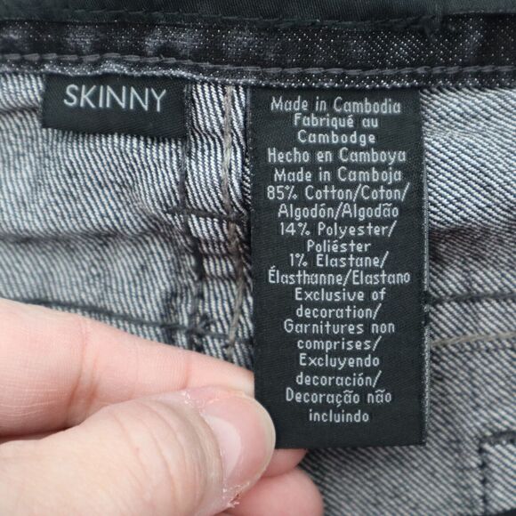 Calvin Klein Pants Womens 28 Black Skinny Mid Rise Button Dark Wash Denim Jeans - Picture 4 of 16